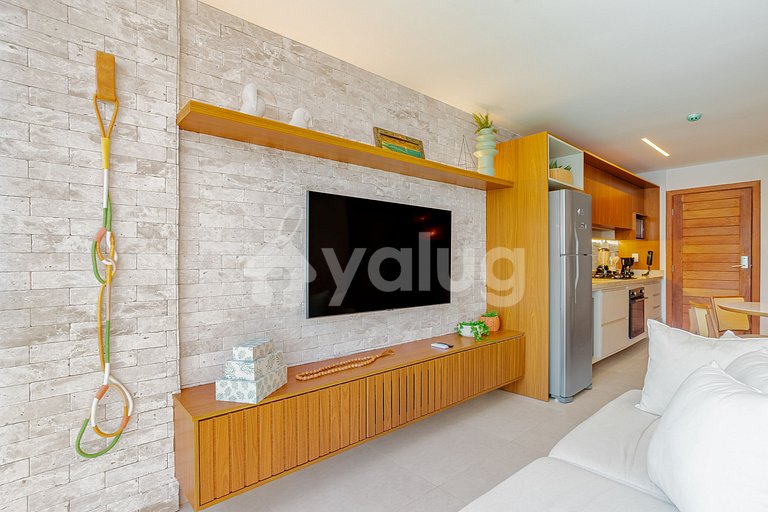 GB152 Perfeito Apart 3/4 Cond. c/ Piscina Pé na Areia