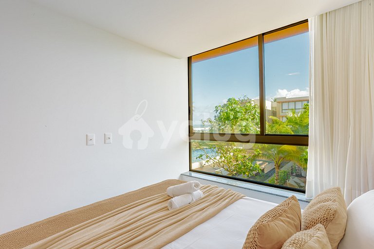 GB152 Perfeito Apart 3/4 Cond. c/ Piscina Pé na Areia