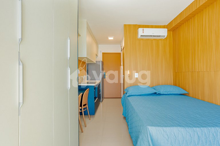 PB08 Studio Vista Mar Cond c/ Piscina 30m da praia - Pituba