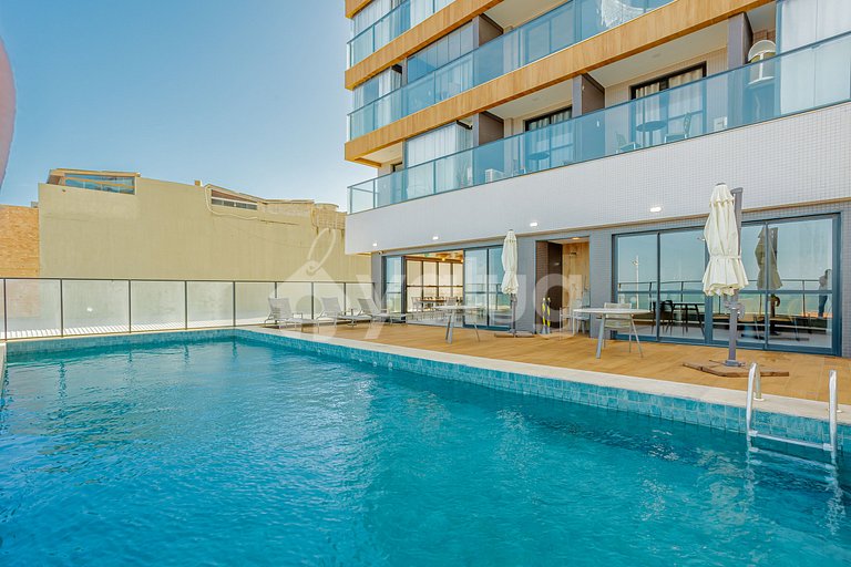 PB08 Studio Vista Mar Cond c/ Piscina 30m da praia - Pituba