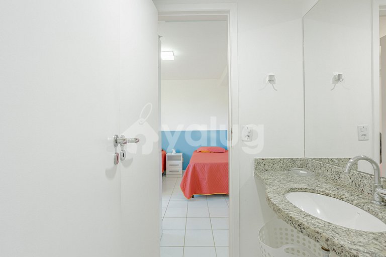 GB158 Apartamento perfecto 3/4 en Cond. c/ piscina Guarajúba