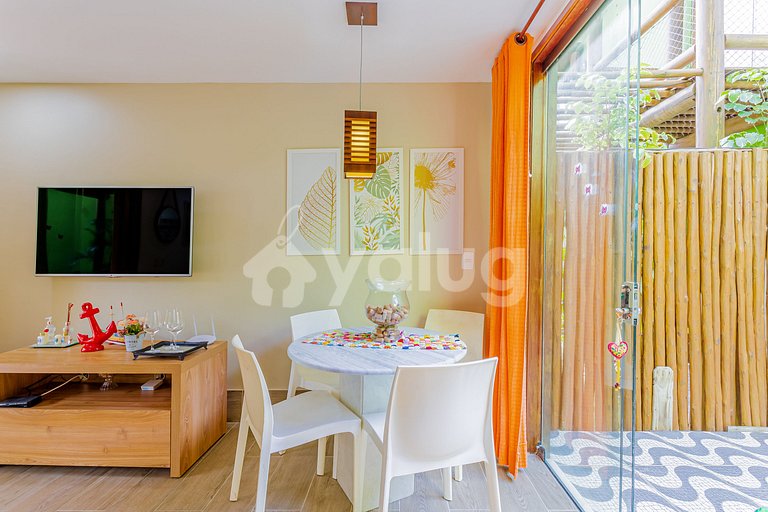 Hermoso Bungalow Dúplex 2 Suites Pé na Areia, Itacimirim